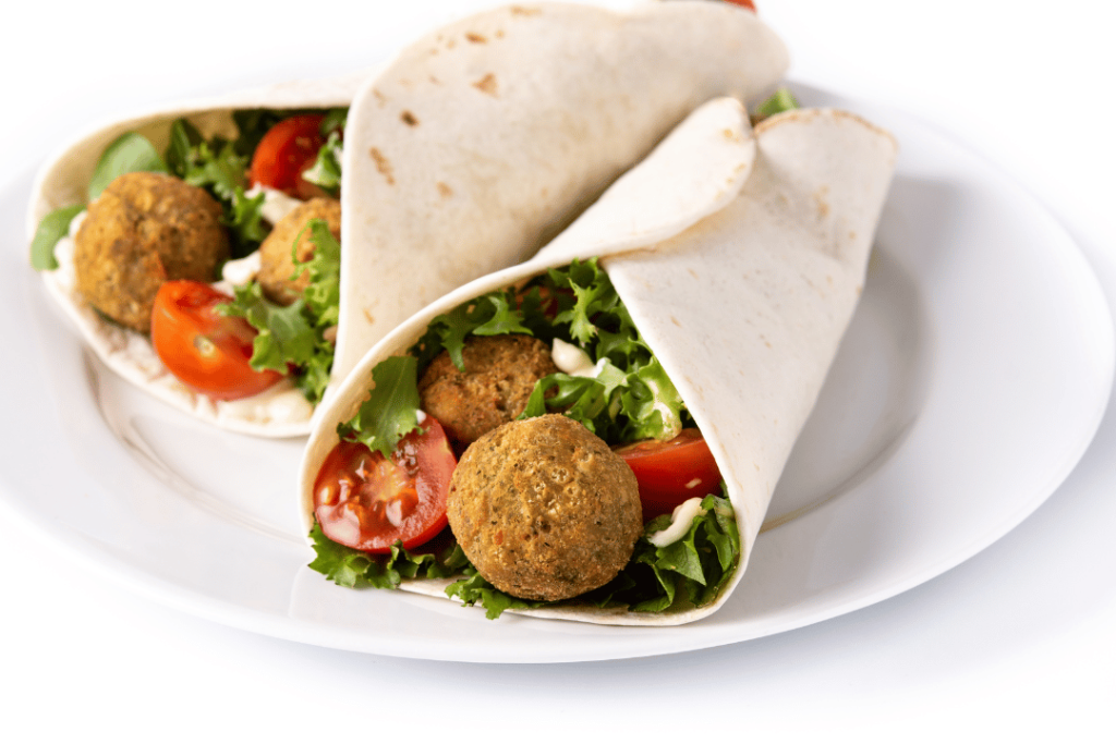 customizable halal wrap with fries
