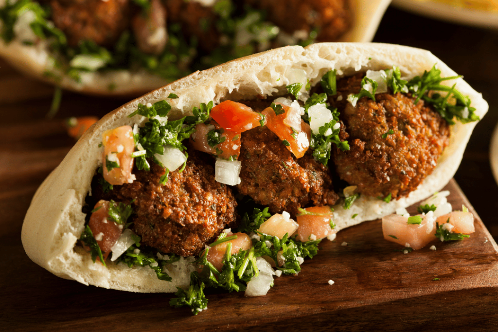 Chicken Coop NY falafel sandwich meal

